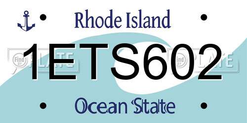1ETS602 Rhode Island License Plate