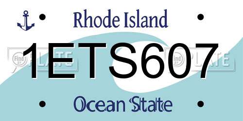 1ETS607 Rhode Island License Plate