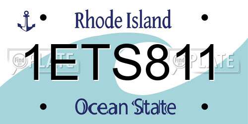 1ETS811 Rhode Island License Plate