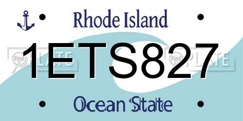 1ETS827 Rhode Island License Plate