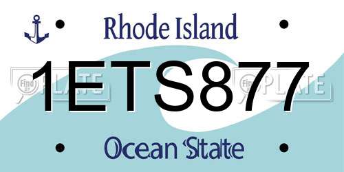 1ETS877 Rhode Island License Plate
