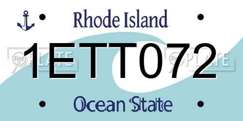 1ETT072 Rhode Island License Plate
