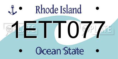 1ETT077 Rhode Island License Plate