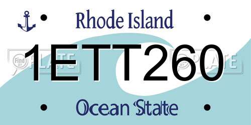 1ETT260 Rhode Island License Plate