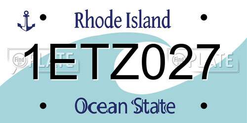 1ETZ027 Rhode Island License Plate