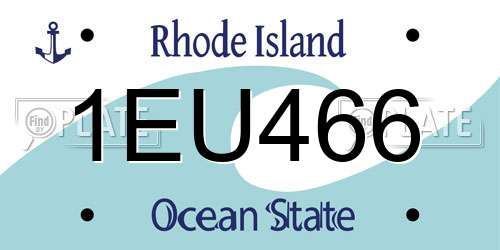 1EU466 Rhode Island License Plate