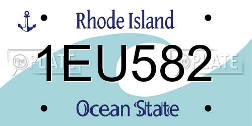 1EU582 Rhode Island License Plate