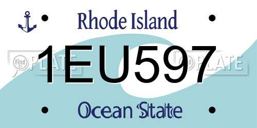1EU597 Rhode Island License Plate