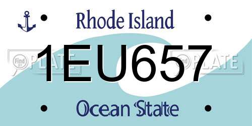 1EU657 Rhode Island License Plate