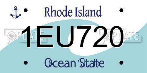 1EU720 Rhode Island License Plate