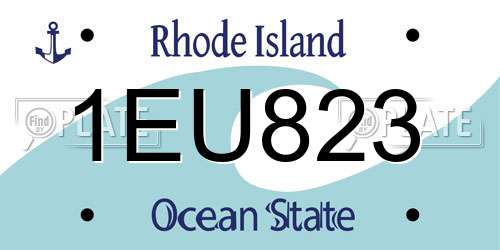 1EU823 Rhode Island License Plate