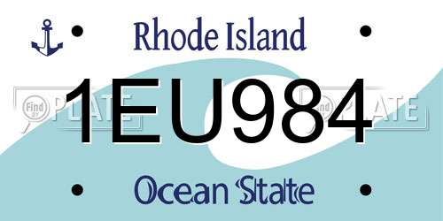 1EU984 Rhode Island License Plate