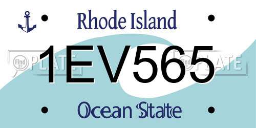 1EV565 Rhode Island License Plate