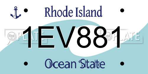 1EV881 Rhode Island License Plate