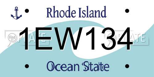 1EW134 Rhode Island License Plate