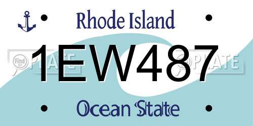 1EW487 Rhode Island License Plate