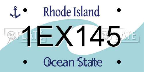 1EX145 Rhode Island License Plate
