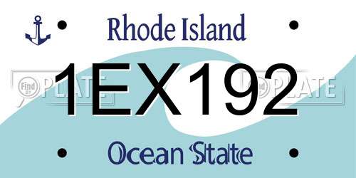 1EX192 Rhode Island License Plate