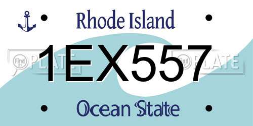1EX557 Rhode Island License Plate