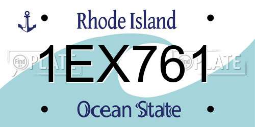 1EX761 Rhode Island License Plate