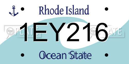 1EY216 Rhode Island License Plate