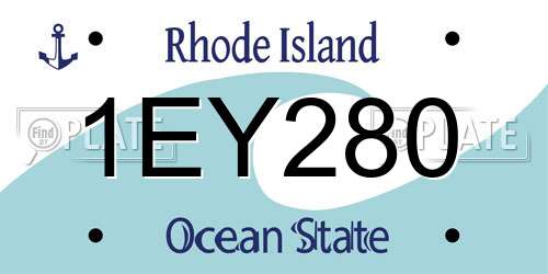 1EY280 Rhode Island License Plate