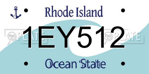 1EY512 Rhode Island License Plate