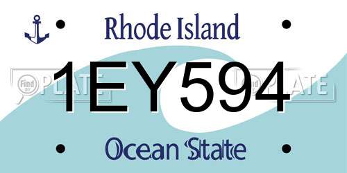 1EY594 Rhode Island License Plate