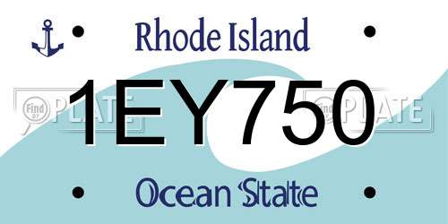1EY750 Rhode Island License Plate