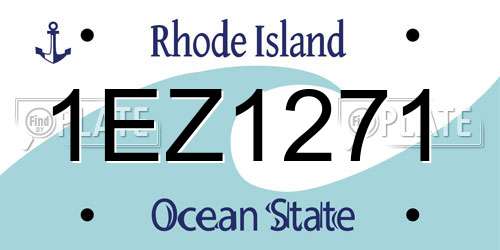 1EZ1271 Rhode Island License Plate