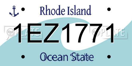 1EZ1771 Rhode Island License Plate