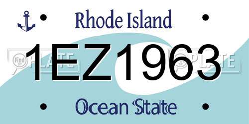 1EZ1963 Rhode Island License Plate