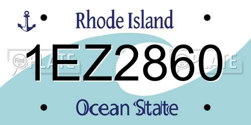 1EZ2860 Rhode Island License Plate