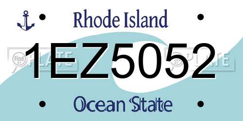 1EZ5052 Rhode Island License Plate