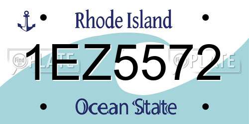 1EZ5572 Rhode Island License Plate