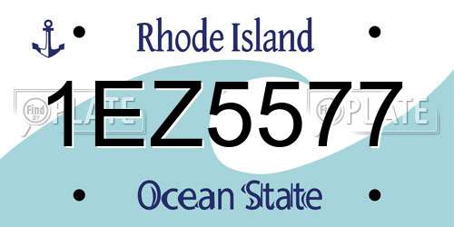 1EZ5577 Rhode Island License Plate