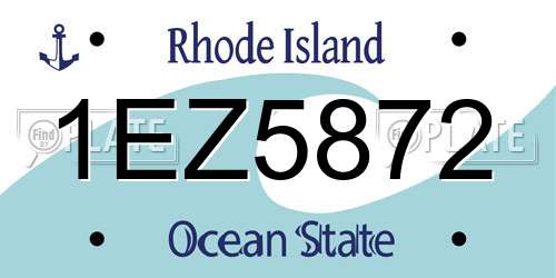1EZ5872 Rhode Island License Plate
