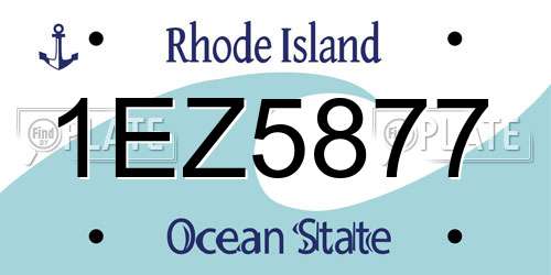 1EZ5877 Rhode Island License Plate