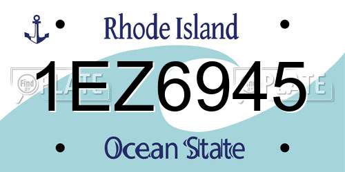 1EZ6945 Rhode Island License Plate