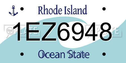 1EZ6948 Rhode Island License Plate