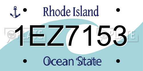 1EZ7153 Rhode Island License Plate
