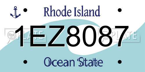 1EZ8087 Rhode Island License Plate