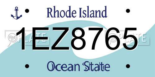 1EZ8765 Rhode Island License Plate