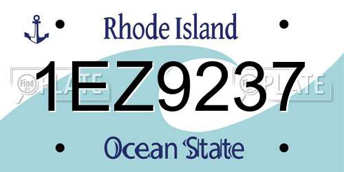1EZ9237 Rhode Island License Plate