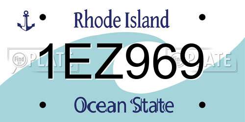 1EZ969 Rhode Island License Plate