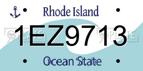 1EZ9713 Rhode Island License Plate