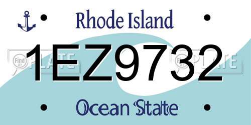 1EZ9732 Rhode Island License Plate