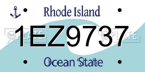 1EZ9737 Rhode Island License Plate