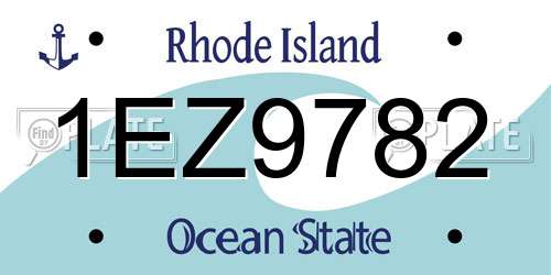1EZ9782 Rhode Island License Plate