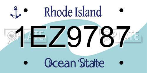 1EZ9787 Rhode Island License Plate
